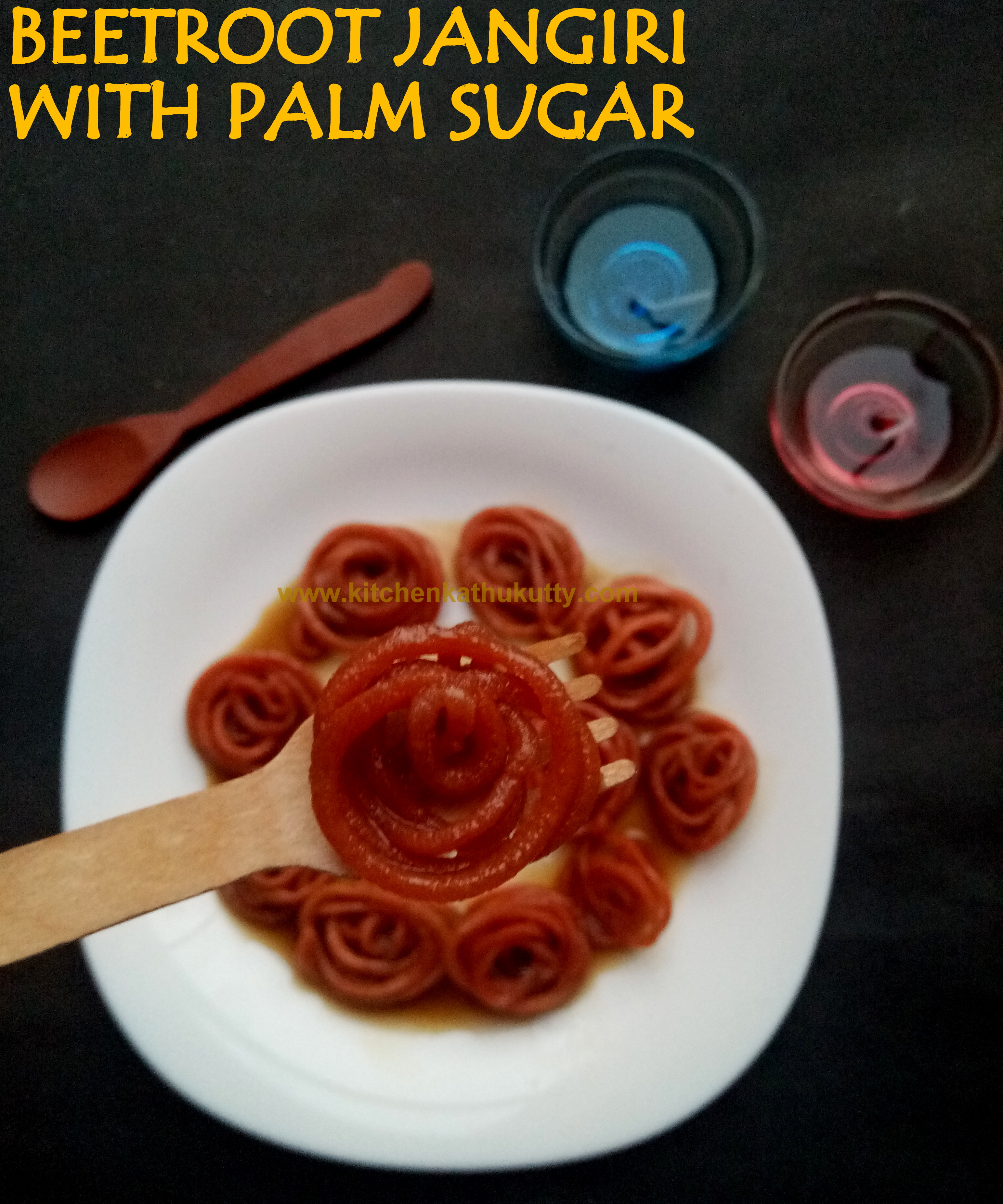 Jangiri Recipe-Beetroot Jangiri with Palm Sugar Syrup
