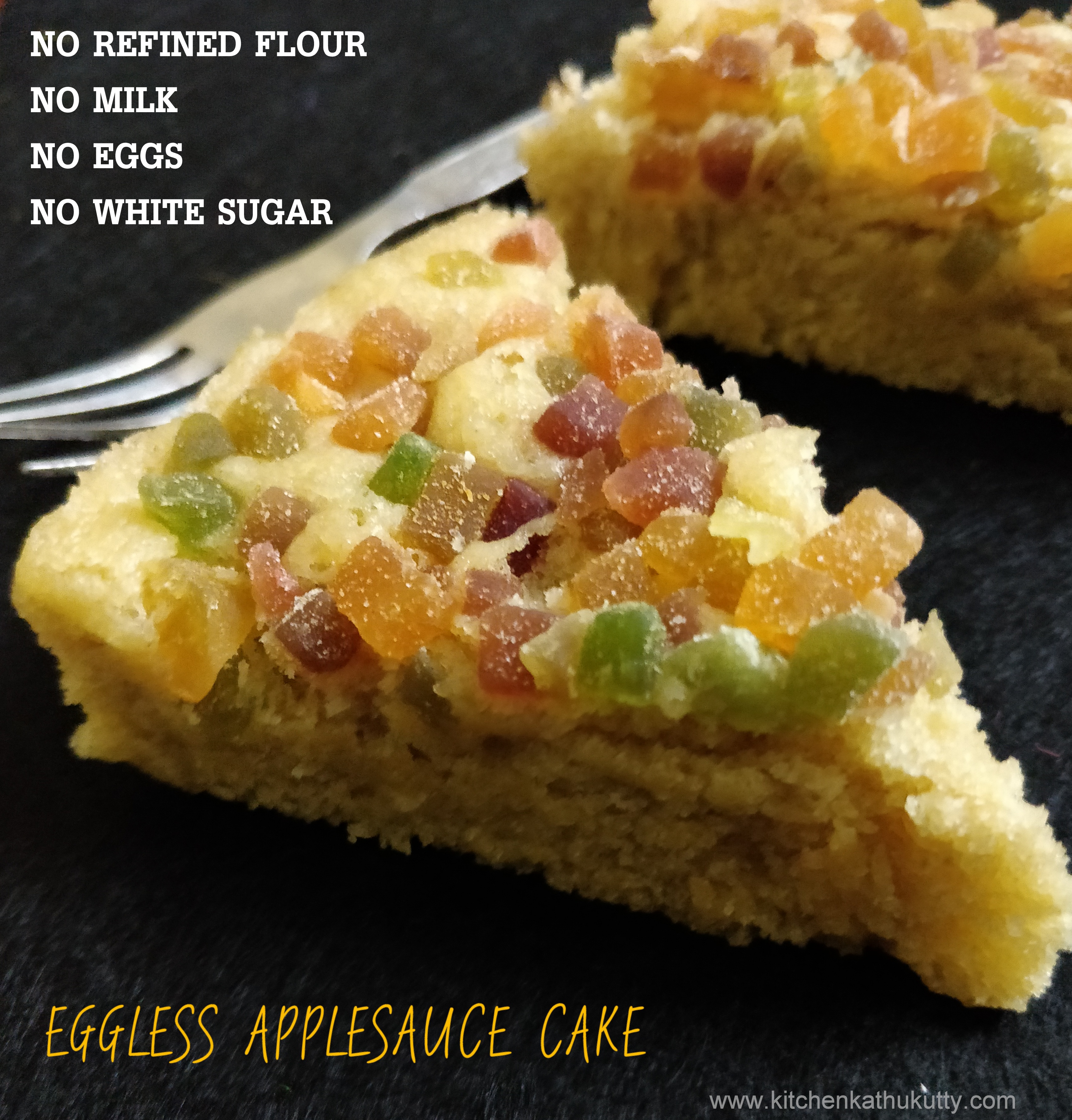 eggless apple sauce cake for toddlers and kid