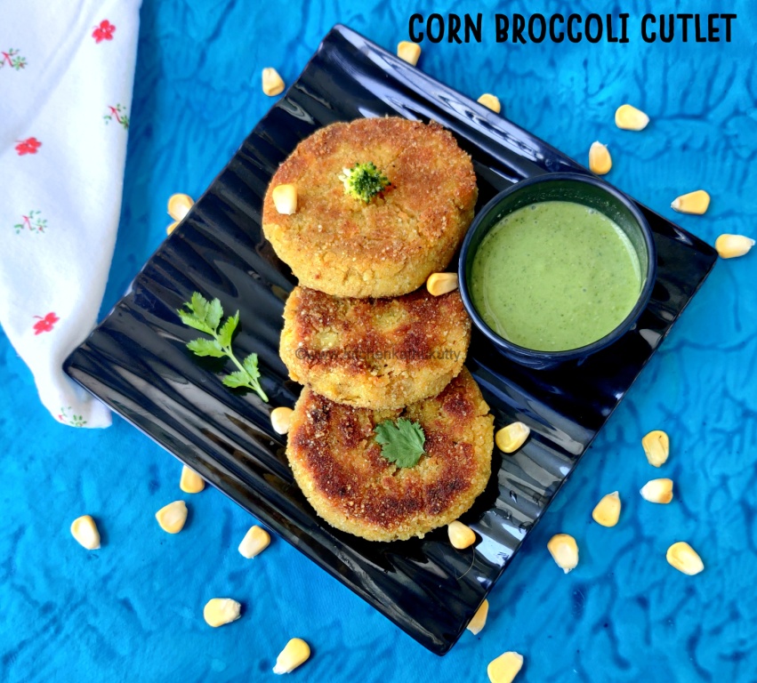 broccoli corn cutlet recipe