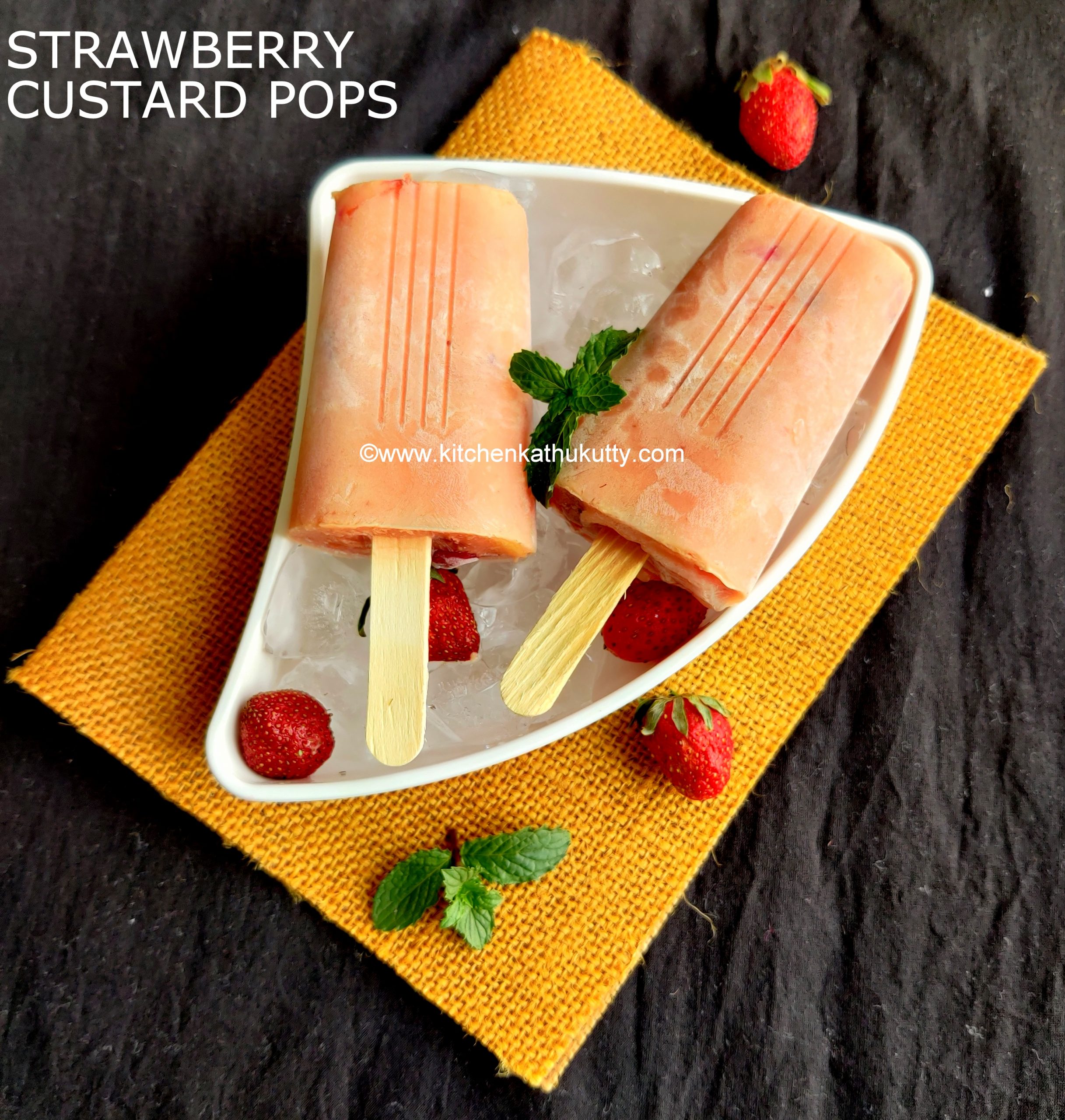 Strawberry Custard Popsicle recipe